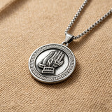 Vintage Prayer Hand Stainless Steel Necklace – Faith, Strength & Timeless Devotion