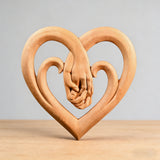 12-inch heart-shaped wood carving: carving time in the name of love