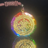 Orgonite Pendant Om Symbol Luminous Necklace Chakra Healing Energy Necklace Meditation Jewelry 1.38 inch