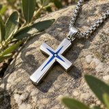 Starburst Cross Necklace – Silver Christian Pendant