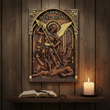 Hand-Carved Archangel Saint Michael Wood Wall Plaque | Catholic Home Decor | Christian Wall Art