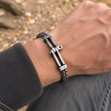 Minimalist Double‑Row Chain Bar Stainless Steel Bracelet