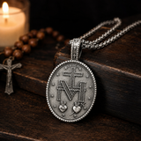 Pure Tin Miraculous Medal Virgin Mary Necklace