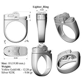 European and American punk style fashionable personalized lighter shape 18k gold plated ring