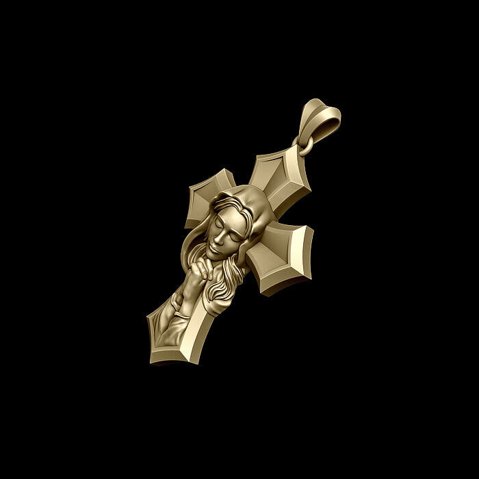 Crucifixion Prayer Necklace Madonna Prayer S925K Silver Necklace