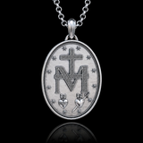 S925 Silver/Titanium Steel ‘Miracle’ Medallion Necklace - side view
