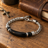 Faith Tiger Eye & Stainless Steel Men's Bracelet – Strength, Courage & Daily Reminder
