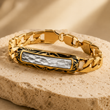 Hand-Hammered Textured Curb Chain Bracelet