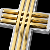 Modern Interwoven Stripe Cross Necklace – Bold Faith, Urban Style