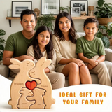 Personalized Wooden Bunny Family Puzzle | Family Keepsake
