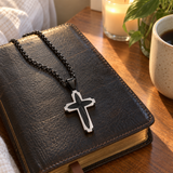 Radiant Starburst Cross Necklace – Modern Christian Faith Pendant
