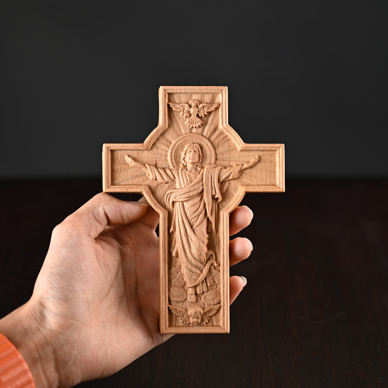 BGCOPPER Himmelfahrt Jesu Holzschnitzerei Kreuz-Die besten Geschenke für Ostern