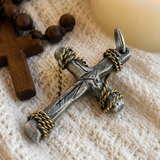 Hand-Wrapped Antique Copper Cross Necklace – Christian Faith Pendant
