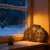 St. Benedict's Exorcism Medal Christian Exorcism Plaque - Wall Decor