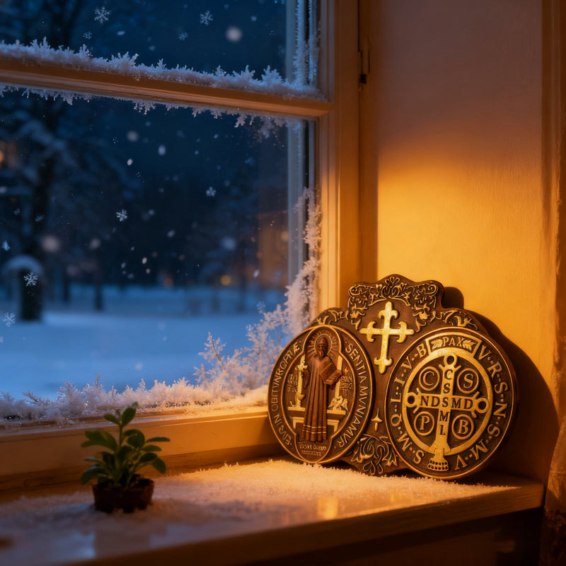 St. Benedict's Exorcism Medal Christian Exorcism Plaque - Wall Decor