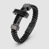 Men’s Stainless Steel Cross Chain Bracelet – Bold Christian Faith & Strength Jewelry