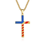 American Flag Cross Necklace