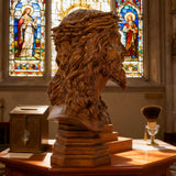 Boxwood Jesus Crown with Thorns Half-Length Desktop Ornament