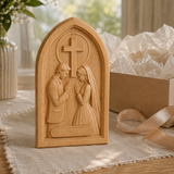 Hand-Carved Beechwood Christian Marriage Prayer Plaque – Personalized Wedding & Anniversary Gift