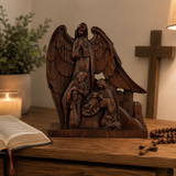 Heilige Familie mit Schutzengel Statue-Göttlicher Segen für Ihr Zuhause