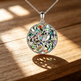 Owl Tree of Life Alloy Necklace – Wisdom, Growth & Iridescent Beauty jewelry product image