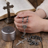 Black Onyx Rosary Necklace: A Bold Token of Devotion for Prayer & Daily Wear