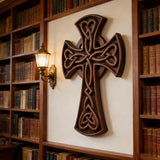 Celtic Love Cross Hand-Carved Wooden Wall Art: Faith, Unity, and Timeless Craft