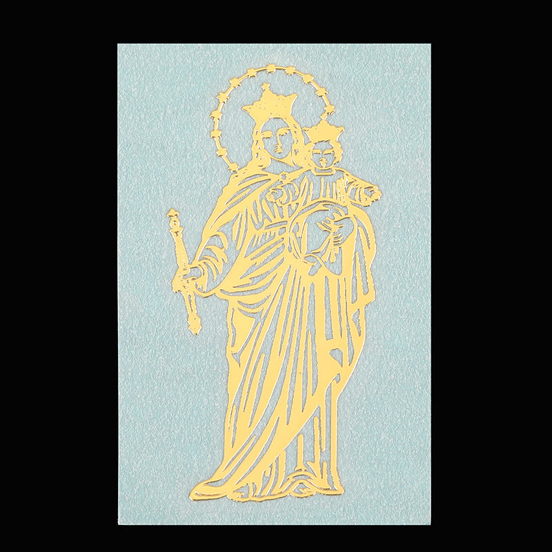Luxury Religious Jesus Virgin Mary Gold Plated Copper Mobile Phone Decorative Sticker