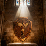 Guardian Michael Wood Carving - Handcrafted Spiritual Shield & Heirloom Gift