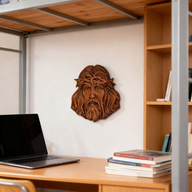 Handcrafted Beechwood Jesus Thorn Crown Wall Hanging — A Sacred Reminder of His Everlasting Love