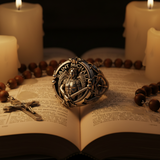 St. Michael Archangel Holy Sword Gabriel Angel S925K Silver Ring