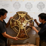 Orthodox Archangel Michael Wooden Sculpture - Gives Us Strength and Courage to Move Forward