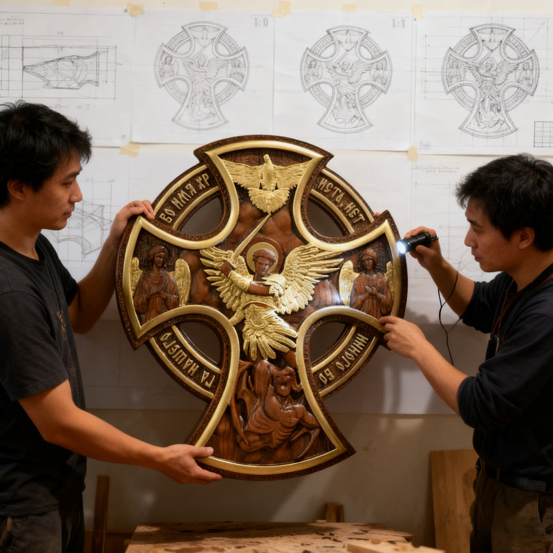 Orthodox Archangel Michael Wooden Sculpture - Gives Us Strength and Courage to Move Forward