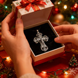 Two-Sided Devotional Cross - Jesus & Mary in 925 Silver - Wearable Faith