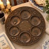 Jerusalem Passover Seder Plate – Hand-Carved Beechwood Judaica for Pesach