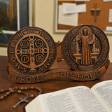 St. Benedict's Exorcism Medal Christian Wall Plaque - Best Christmas Gift - side view