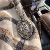 S925 Sterling Silver Our Lady of Guadalupe Prayer Pendant Necklace – Catholic Virgin Mary Medal