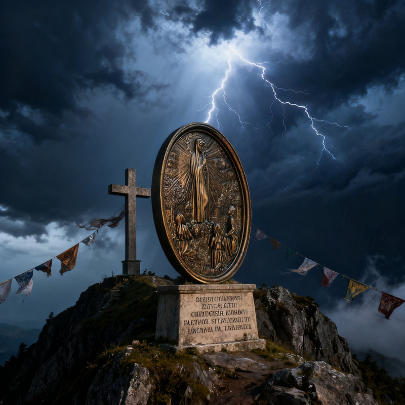 Our Lady of Fatima Wood Carving Decoration - Virgin Wall Pendant