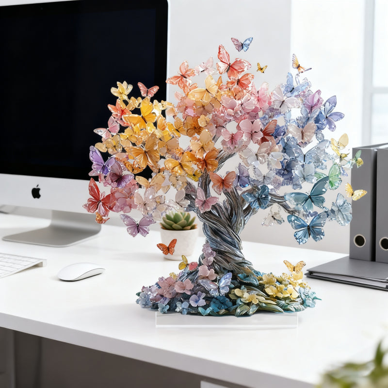 Crystal Butterfly Tree of Life | Exclusive Spiritual Decor for Christian Independent Sites