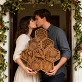 “Bee & Honeycomb” Hand-Carved Wood Wall Art – A Christian Symbol of Diligence & Divine Provision