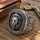 Men’s Lion Signet Ring – S925 Sterling Silver or Titanium Steel
