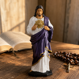 Handcrafted and Hand-Painted Beechwood Desktop Ornament: Sacred Heart of Jesus