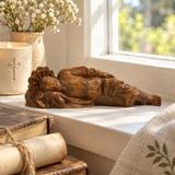 Hand-Carved Sleeping Saint Joseph Wooden Statue – Catholic Religious Home Decor, Prayer & Faith Gift