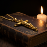 S925K Sandblasted Silver Jesus Crucifix Pendant