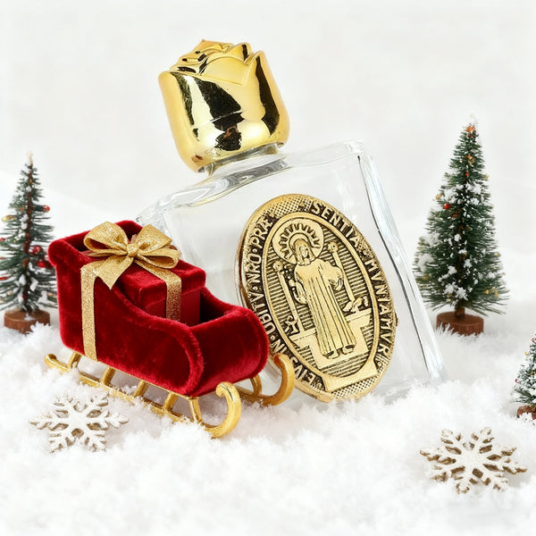 Exclusive Handcrafted St. Benedict Holy Water Bottle: A Vessel of Blessing & Protectionsbs