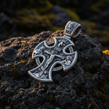 Double-sided S925k silver pendant depicting the Passion of Christ and St. George slaying the dragon.