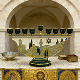 Hand-Painted Jerusalem Holy City Menorah: Light Up the Spirit of the Sacred City