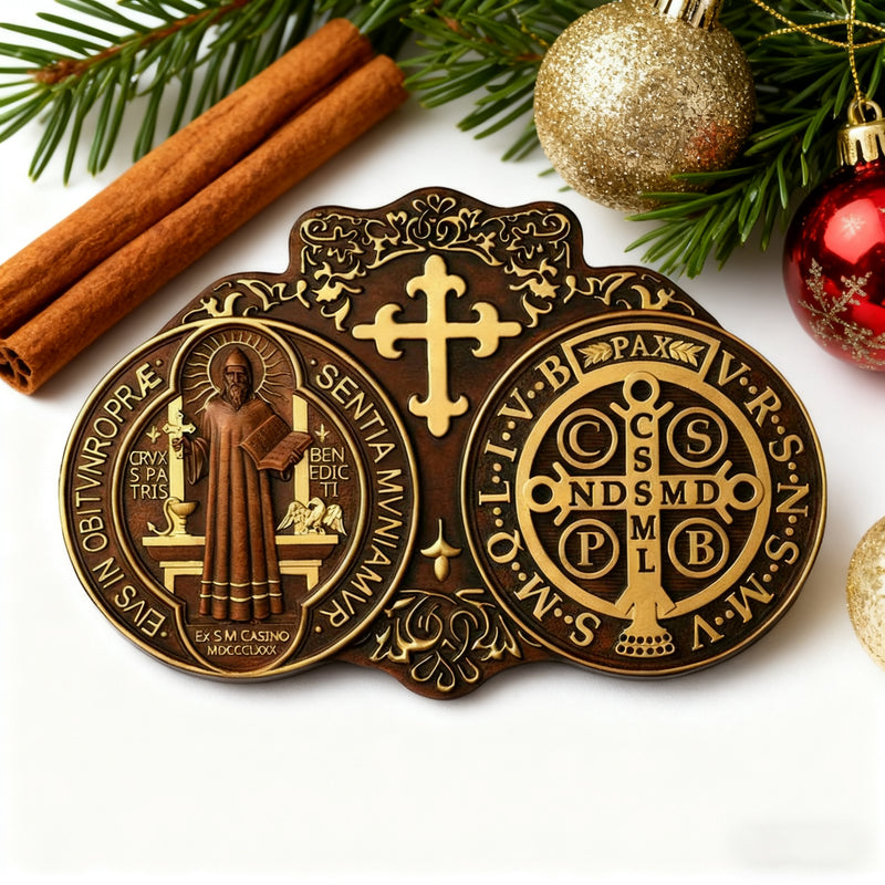 St. Benedict's Exorcism Medal Christian Exorcism Plaque - Wall Decor