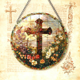 Stained Glass Cross Acrylic Suncatcher: A Christian Symbol of Beauty & Redemption