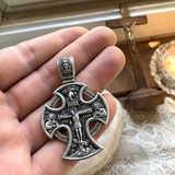 S925 Sliver Passion of Christ and St. George Silver Pendant